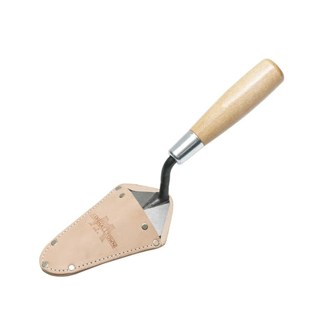 Archaeology Pointing Trowel With Leather Holster And Wood Handle, 5 X 2.5 Inch High Carbon Steel Blade, Heavy Duty USA Made