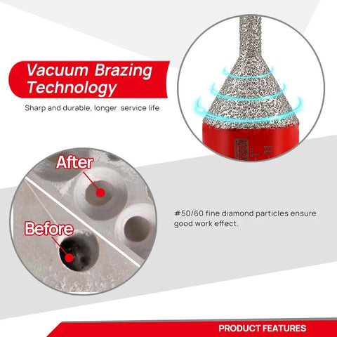 Diamond Finger Milling Bit For Tile Grinders Coated For DIY Friendly Enlarge Chamfer Grind And Shape Holes In Porcelain Ceramic Granite Marble Countertops 6-25 mm Diameter With 5/8 Inch 11 Thread