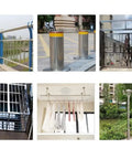 Outdoor images showing various uses of 304 stainless steel tubes in DIY projects, ship models, and gardening decorations.