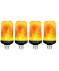 LED Flicker Flame Light Bulbs 4 Pack With Realistic Fire Flicker, E26 6W, Four Lighting Modes Emulation Gravity Sensing General Breathing