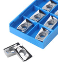 APGT1604PDFR-G2-MA APMT1604 Aluminum Milling Inserts in blue tray, 10-pack, impact resistant carbide for CNC machining