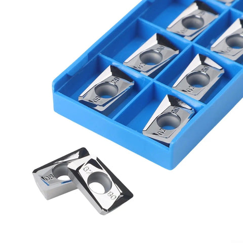 APGT1604PDFR-G2-MA APMT1604 Aluminum Milling Inserts in blue tray, 10-pack, impact resistant carbide for CNC machining