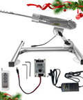 Installed view of BOVZOR 24V mini reciprocating actuator on aluminum frame with remote controller and suction cup