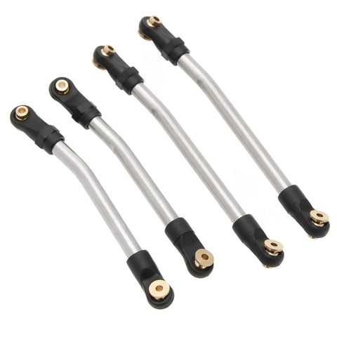Beefed Up High Clearance SCX24 Chassis And Steering Link Upgrade Set For Axial SCX24 C10 Bronco Wrangler 1 24 RC Crawler Aluminum Brass Pivot Balls And Nylon Rod Ends Three Material Options Including Brass Aluminum Titanium, 132 mm links