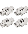 4-Piece Invisible Hinge Set Zinc Alloy Cross Hidden Hinge 180 Degree Swing for Doors Cabinets Jewelry Boxes Windows Durable