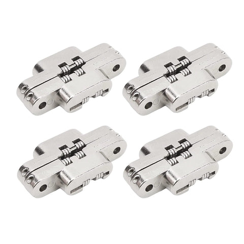 Mini Zinc Alloy Cross Hidden Hinge Set For 180 Degree Swing Doors And Cabinets Durable Invisible Hinges For Jewelry Boxes And Folding Doors