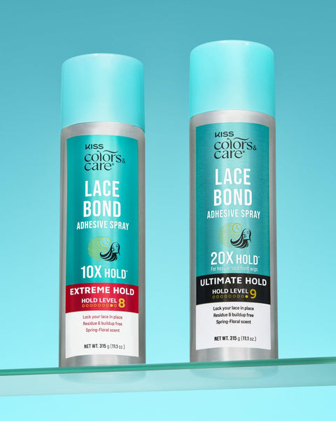 Two bottles of Lace Bond Adhesive Spray With Ultimate Hold For Lace Frontals Sweat Proof And Water Resistant Quick Drying