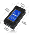 Battery Monitor Meter With 0 To 200V 0 To 300A Range For Solar RV And Car Nine In One Digital LCD Multimeter dimensions