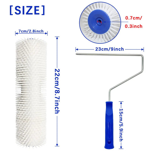9 Inch Spiked Roller For Self Leveling Screeds And Epoxy Floors Pro Grade Bubble Removal Tool With Frame 13mm Teeth