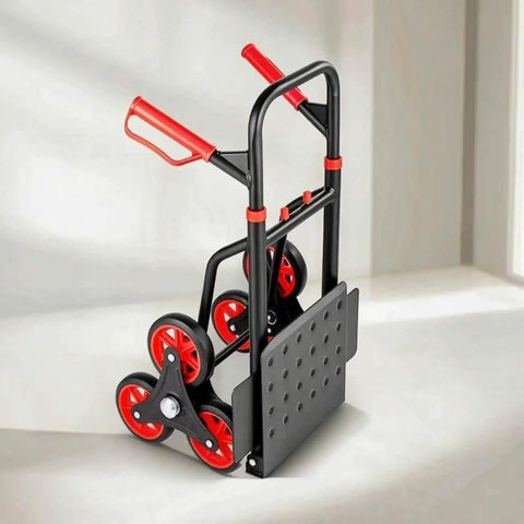 Folding Transport Cart Hand Truck With Carbon Steel Frame For Delivery Drivers And Couriers Stair Climbing Utility Cart For Apartment Residents Heavy Duty Load Hauler With Easy Maneuverability, folded