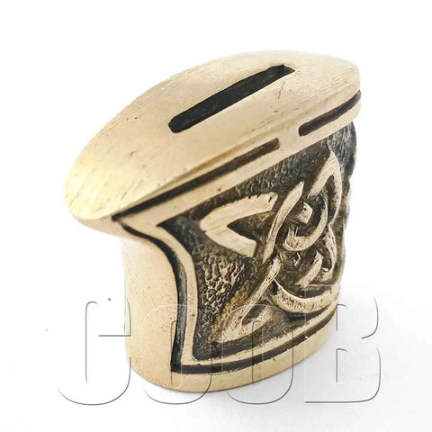 Bronze pommel of Finger Guard Bolster And Pommel Knife Handle Set For Custom Blade Making, hand cast with intricate design