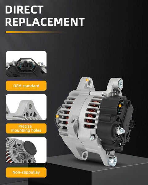 110 Amp 12V Car Alternator Replacement For Hyundai Santa Fe 2.4L 2010 2012, Hyundai Sonata 2.0L 2011 2014, Kia Optima 2.0L 2012 2013, Kia Sorento 2.4L 2011 2012