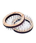 Beekeeping Queen Marking Disc Cage Set Six Pack Round Push In Queen Capture Cages with metal spikes and mesh design for minimal hive disruption.