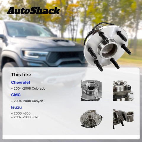 Front Wheel Hub Bearing Assemblies Left And Right With ABS Replacement For 2004-2008 Chevrolet Colorado, 2004-2008 GMC Canyon