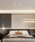 saditesdk 3.3 Inch Led Recessed Lighting, Cri95 Anti-Glare Led Downlight, Directional Adjustable Led Can Light in modern bedroom.