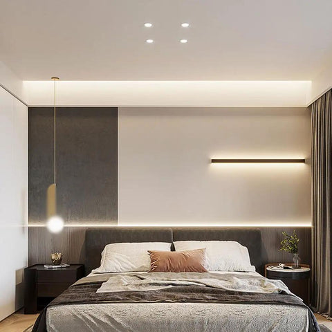 saditesdk 3.3 Inch Led Directional Recessed Light, 5W/7W/12W Retrofit Downlight in modern bedroom setting.