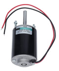 High Speed Permanent Magnet DC Motor 30W With Ball Bearings Runs Super Smooth And Quiet For Robotics DIY Projects CNC Accessories 12V 3500 RPM CW CCW Reversible Long Shaft Gear Drive System view showing wires and shaft