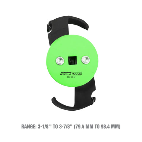 Adjustable Oil Filter Wrench For Three And One Eighth To Three And Seven Eighth Inch Filters, Black And Green, Top View