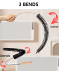 Long Flexible Dryer Vent Cleaning Brush With Wood Handle For Lint Removal And Debris Cleanup 28.7 Inch Pro Grade Vent Cleaner with bends