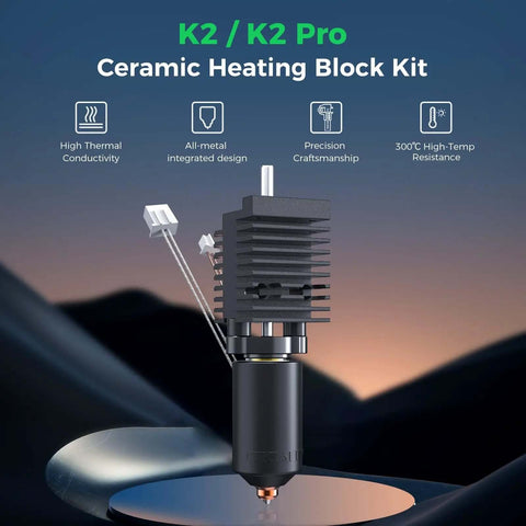 All Metal Ceramic Hotend Kit With Titanium Heat Break And Copper Alloy Nozzle for K2 K2 Pro Ceramic Heating Block
