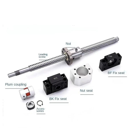 Rolled Ball Screw Kit SFU1204 RM1204 End Machined With Ball Nut And Nut Housing For CNC 450mm with components and coupler