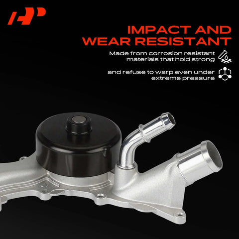 Premium Heavy Duty Engine Water Pump 3.6L DOHC V6 impact and wear resistant design with aluminum and steel materials.