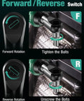 Electric Cordless Ratchet Wrench 3/8 Inch With Beast 89 Ft-Lbs Torque And 400 RPM, Variable Speed, Dual 2.0Ah Batteries, 7 Sockets, 3/8 To 1/4 Inch Adapter, 3 Inch Extension Bar, Fast Charger Kit forward/reverse switch for tightening and loosening bolts