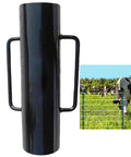 34Lb T Post Driver With Handles Pro Grade Heavy Duty Metal Fence Post Driver And Hole Digger For Wood Posts shown near a fence