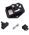 Three Piece AC 250V 10A Three Terminal Power Socket With Fuse Holder Case On Off Switch Light For Arcade Power Supply Projects