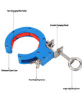 65mm Cable Tray Roller Set With Pro Grade Adjustable Wire Pulling Pulley Nylon Guide Wheel And Stainless Steel Bracket For Seamless Cable Runs In Inside And Outside Corner Electrical Installations, blue nylon roller with adjustable clamp