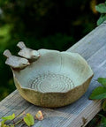 Ceramic Bird Bath Bowl For Outdoor Garden Waterer And Feeder Sturdy Bird Water Dish Easy To Clean Attract Birds To Your Backyard