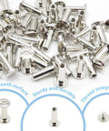 Pro Level Chicago Screws M5x15mm 100 Pack Heavy Duty Bookbinding Rivets Nickel Silver fasteners with smooth surface