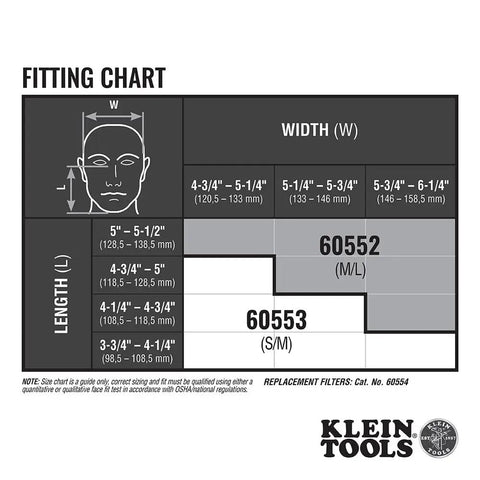 Fitting chart for Reusable P100 Half Mask Respirator With Replaceable Filters For Dust Metal Fumes And Oil Mist Lightweight All Day Comfort