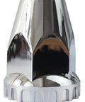 Chrome 33mm ABS Plastic Screw On Lug Nut Covers Caps With Flange For Semi Truck Two Seven Eighths Inch Height Durable