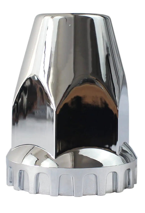 Chrome 33mm ABS Plastic Screw On Lug Nut Covers Caps With Flange For Semi Truck Two Seven Eighths Inch Height Durable