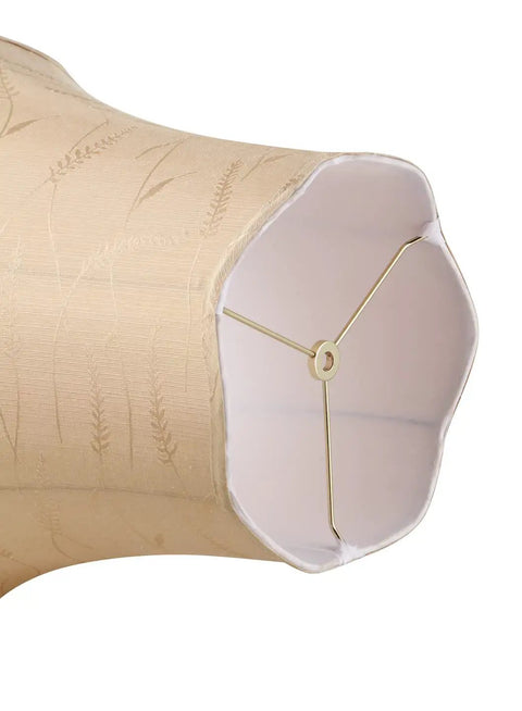 Transitional Scallop Bell Lamp Shade 10x16x15 In Oatmeal Faux Silk With Brass Spider Fitter Harp Compatible 16 Inch Wide Cozy Up Your Living Room With This Classic Wheat Design For Home Decor Lamps