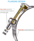 T Bolt Hose Clamp Set 58-65mm For 2 Inch Hoses Heavy Duty Stainless Steel Turbo Intercooler Kit showing flanged design