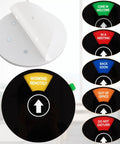 Six Color Coded 6 Inch Black Round Door Sign For Your Work Space Privacy With Do Not Disturb, Out Of Work, In A Meeting labels