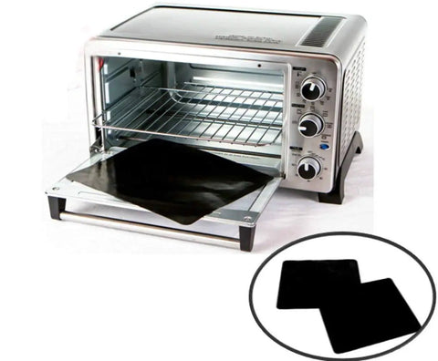 Two Pack Non Stick 11 Inch By 9 Inch Toaster Oven Liner PTFE Teflon Dishwasher Safe Keeps Oven Clean Catches Spills Debris