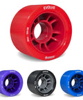 Evolve Roller Derby Wheel Set For Indoor Skating Red 95A High Performance Wheels with Ultra Grip and Lightweight Polycarbonate Hub