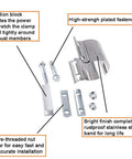 Components of Beefy Stainless Steel 2.5 Inch Butt Joint Exhaust Clamp Set For Pipe To Pipe Connections.
