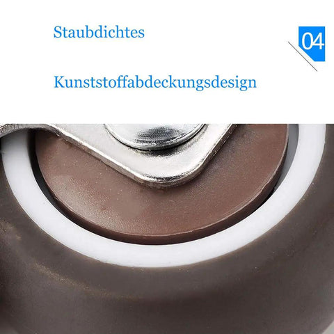 Close-up of dustproof TPE rubber wheel from Set Of 4 L Shaped Silent Swivel Casters With 360 Degree Rotation And TPE Rubber Wheels For Furniture