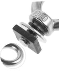 Heavy Duty Roof Rack Tie Down Kit With Eye Bolts And Strap Anchors For Rooftop Tents And Cargo, Easy Install Eye Hook Hardware To Secure Your Gear On Any Adventure. Close-up of 304 stainless steel eye bolt and nut hardware