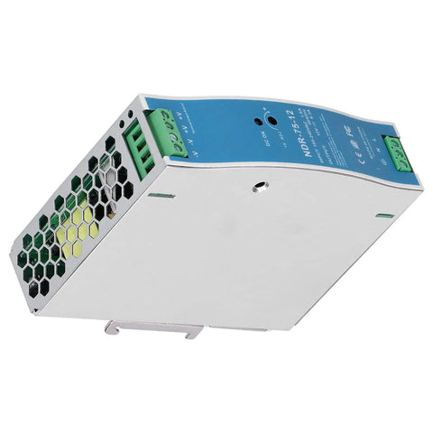 Rock Solid Rail Power Supply With Copper Transformer And Stable Voltage Adjustment For Efficient Reliable Use From AC 100 To 240V In Industrial Settings Such As Control Panels Automation And Test Benches, side view