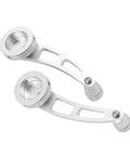 Universal Billet Aluminum Window Crank Handle Winder Replacement for Car and Wagon Doors, silver durable hand tool pair.