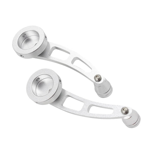 Universal Billet Aluminum Window Crank Handle Winder Replacement for Car and Wagon Doors, silver durable hand tool pair.
