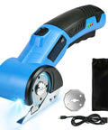 Heavy Duty Electric Scissors For Cardboard Cutting Cordless Rechargeable Box Cutter With Tungsten Steel Blade 260Rpm High Speed Power Tool view with USB-C charger and carrying bag.