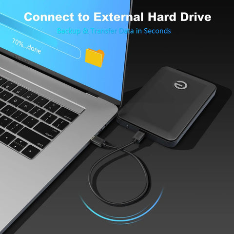 USB 3.0 A To A Cable 3 Feet Gold Plated Connectors For External Hard Drive Enclosures DVD Players And Laptop Coolers Not For Direct Computer To Computer Data Transfer Or Charging, connected to external drive
