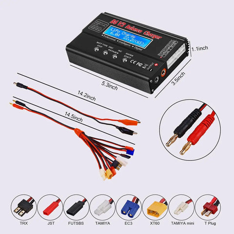 All In One RC Battery Charger And Discharger For 1S To 6S LiPo LiFe Liion And 1S To 15S NiMH NiCd Packs, Auto Stop When Full, Fireproof Shell