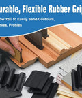 Clutch Ergonomic Contour Sanding Grip Set With Slick Non Slip Rubber Palm Pad And Tight 21 Profile Designs for sanding contours on wood.